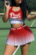 Red Casual Sportswear Gradual Change Letter Print Vests U Neck Sleeveless Two Pieces