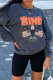 Grey Fashion Casual Print Basic O Neck Tops