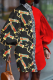 Red Casual Print Patchwork Turndown Collar Shirt Dress Dresses