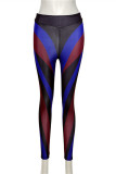 Pink Casual Sportswear Patchwork Basic Skinny High Waist Pencil Trousers