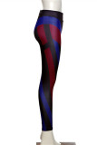 Pink Casual Sportswear Patchwork Basic Skinny High Waist Pencil Trousers