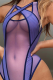 Purple Sexy Solid Mesh Halter Skinny Swimwears