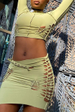 Orange Sexy Solid Patchwork O Neck Tops