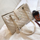 Cream White Fashion Casual Solid Shoulder Messenger Bag