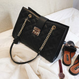 Black Fashion Casual Solid Shoulder Messenger Bag