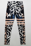 Multicolor Casual Sportswear Print Basic Skinny High Waist Pencil Trousers