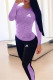 Light Purple Casual Sportswear Print Patchwork O Neck Short Sleeve Two Pieces