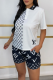 Black Fashion Casual Letter Print Basic Turndown Collar Short Sleeve Two Pieces