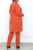 Blue Casual Solid Patchwork Asymmetrical O Neck Nine Points Sleeve Two Pieces