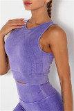 Purple Casual Sportswear Solid Vests