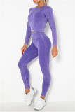 Purple Casual Sportswear Solid Split Joint Two-piece Set