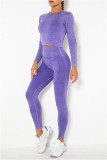 Purple Casual Sportswear Solid Split Joint Two-piece Set