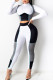 White Black Casual Solid Patchwork Half A Turtleneck Long Sleeve Two Pieces