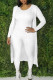 White Casual Solid Patchwork U Neck Sleeveless Three Pieces
