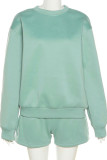 Pink Casual Solid Patchwork O Neck Long Sleeve Two Pieces