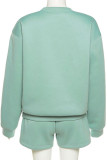 Pink Casual Solid Patchwork O Neck Long Sleeve Two Pieces