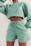 Pink Casual Solid Patchwork O Neck Long Sleeve Two Pieces