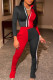 Black Casual Solid Patchwork Zipper Zipper Collar Long Sleeve Two Pieces