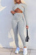 Grey Sexy Solid Hollowed Out Patchwork O Neck Skinny Jumpsuits