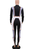 Apricot Casual Solid Patchwork Half A Turtleneck Long Sleeve Two Pieces
