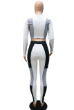 Apricot Casual Solid Patchwork Half A Turtleneck Long Sleeve Two Pieces