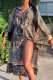 Leopard Print Casual Print Leopard Patchwork Buckle With Belt Turndown Collar Shirt Dress Dresses