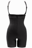 Black Fashion Sexy Solid Backless Zipper Bustiers