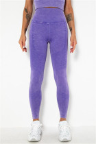 Purple Casual Sportswear Solid Split Joint Skinny High Waist Trousers