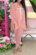 Apricot Casual Print Patchwork O Neck Long Sleeve Two Pieces