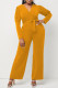 Black Casual Solid Patchwork V Neck Straight Jumpsuits