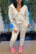 Grey Fashion Casual Solid Asymmetrical Hooded Collar Long Sleeve Two Pieces
