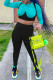 Black Sexy Patchwork O Neck Long Sleeve Two Pieces