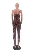 Multicolor Sexy Print Patchwork Spaghetti Strap Sleeveless Two Pieces