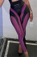 Purple Casual Sportswear Print Basic Skinny High Waist Pencil Trousers