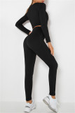 Fuchsia Casual Sportswear Solid Basic O Neck Long Sleeve Two Pieces