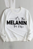 White Fashion Casual Letter Print Basic O Neck Tops