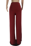 Orange Fashion Casual Solid Bandage Regular High Waist Trousers