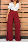 Orange Fashion Casual Solid Bandage Regular High Waist Trousers
