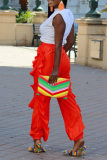 Orange Fashion Casual Solid Patchwork Regular High Waist Trousers pre-sale