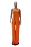 Apricot Fashion Casual Solid Basic O Neck Sleeveless Regular Jumpsuits