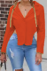 Red Sexy Solid Patchwork Turndown Collar Tops
