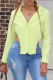 Khaki Sexy Solid Patchwork Turndown Collar Tops