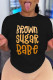 Black Casual Print Patchwork O Neck T-Shirts