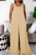 Apricot Fashion Casual Solid Basic O Neck Sleeveless Regular Jumpsuits