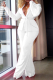 White Casual Solid Patchwork Turndown Collar Long Sleeve Two Pieces