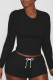 Black Casual Solid Patchwork O Neck Long Sleeve Two Pieces
