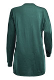 Green Casual Print Patchwork Frenulum O Neck T-shirt Dress Dresses