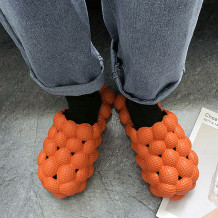 Orange Casual Living Hollowed Out Solid Color Slippers