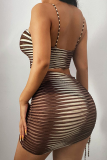 Red Sexy Print Patchwork Spaghetti Strap Pencil Skirt Dresses