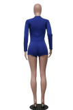 Red Casual Solid Patchwork O Neck Long Sleeve Two Pieces
